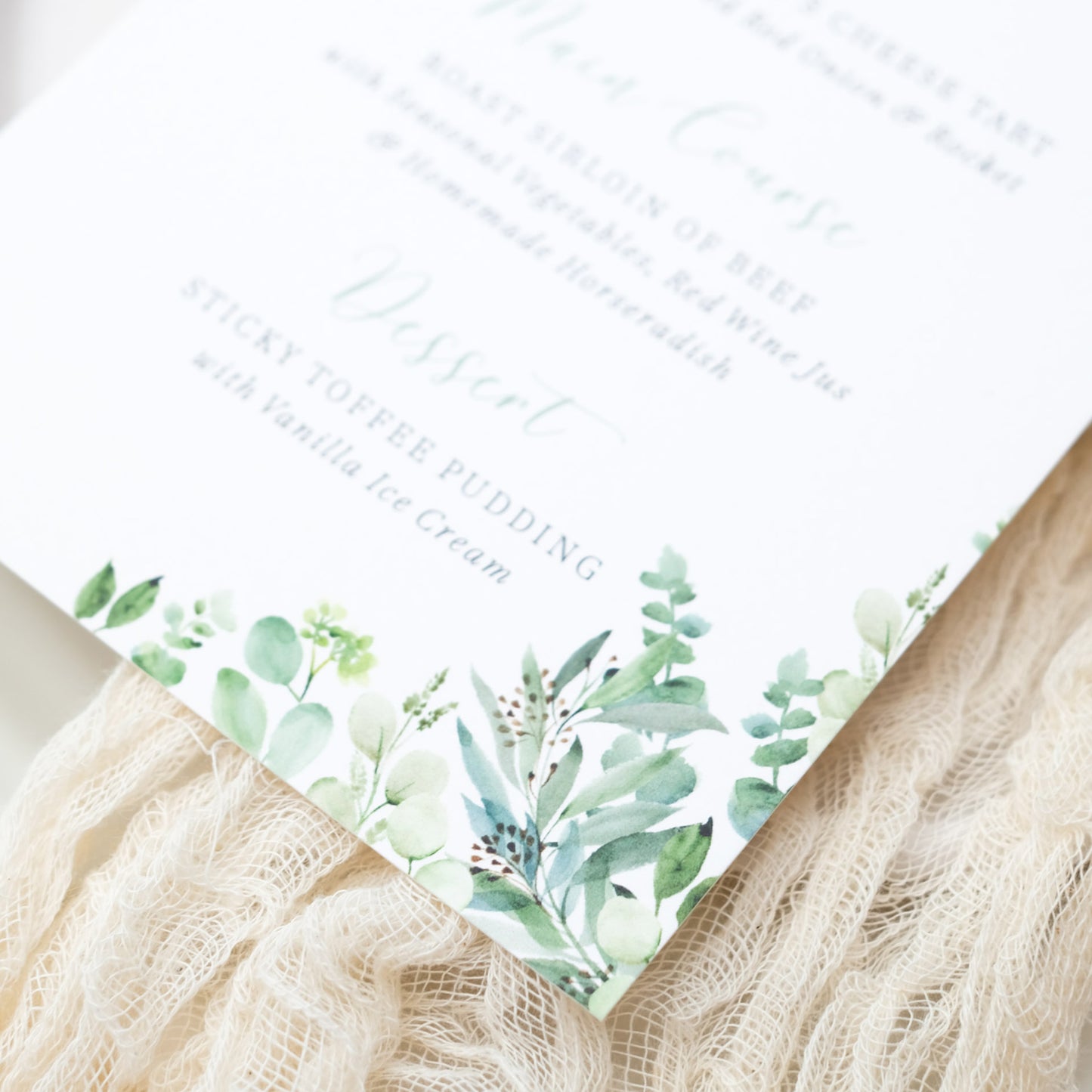 Sage Wedding Wax Seal Menu