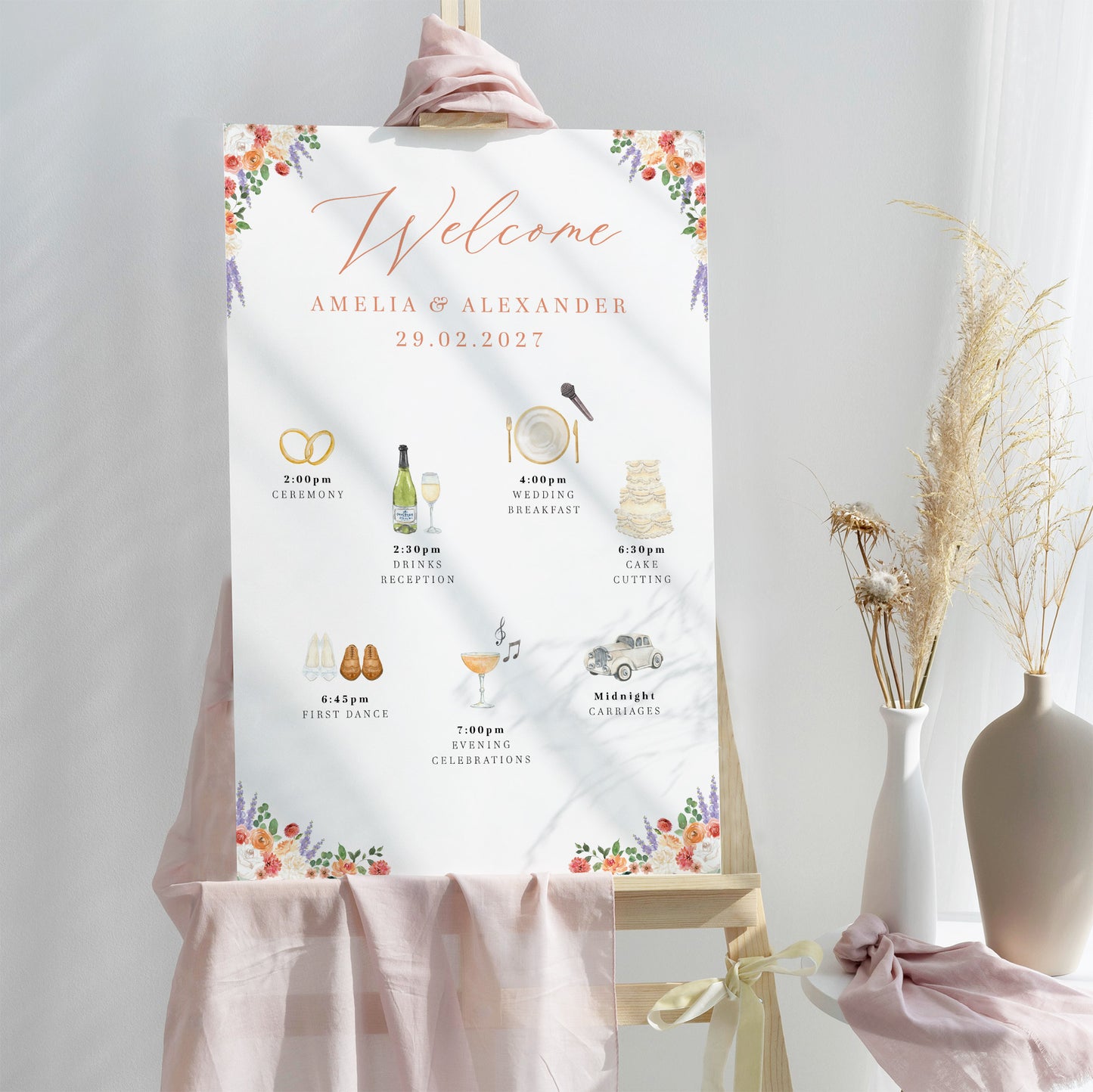 Castle Wedding Welcome Sign