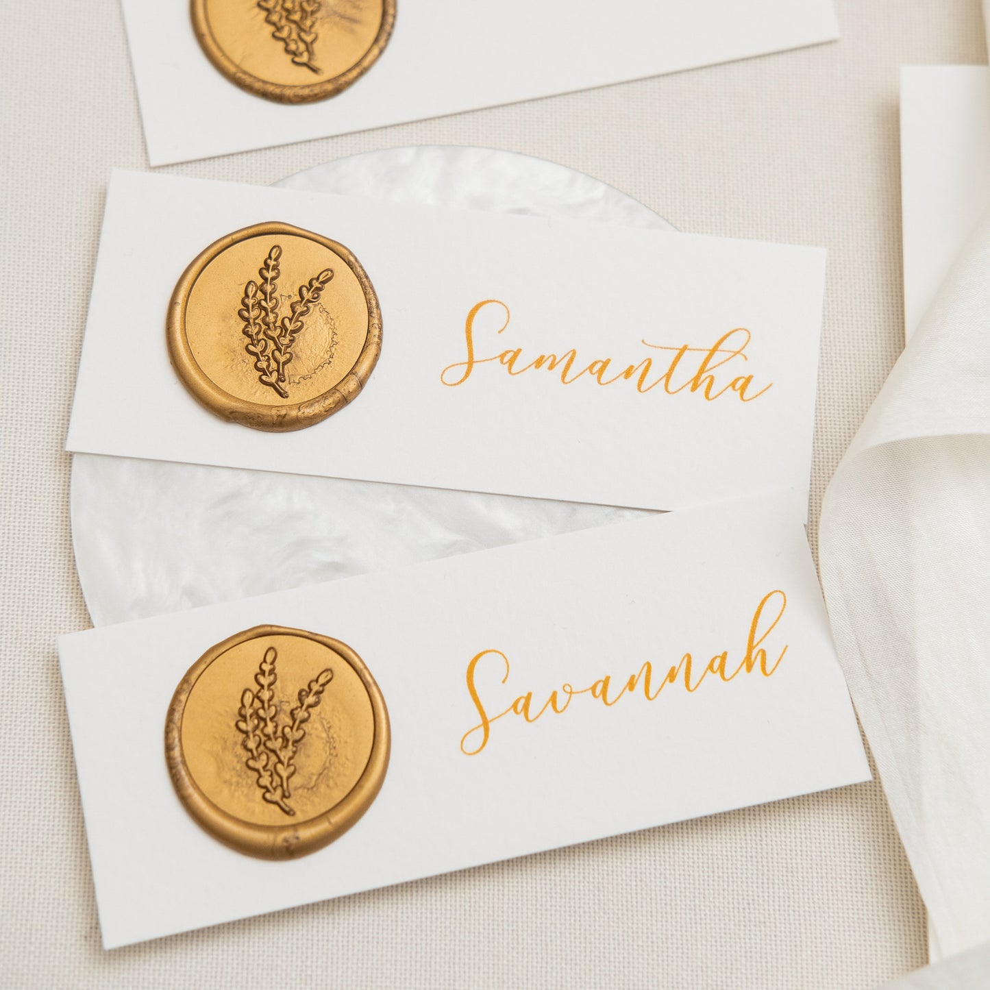 Wedding Place Cards With Wax Seal