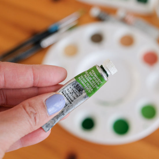 green tube of watercolour paint