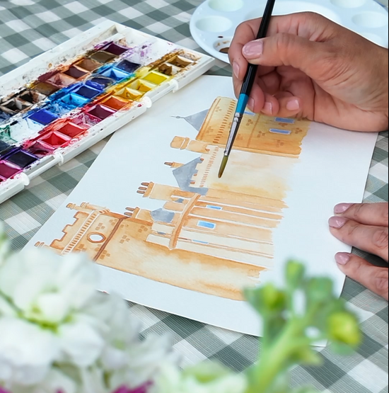 Hand painting illustration of Culzean castle