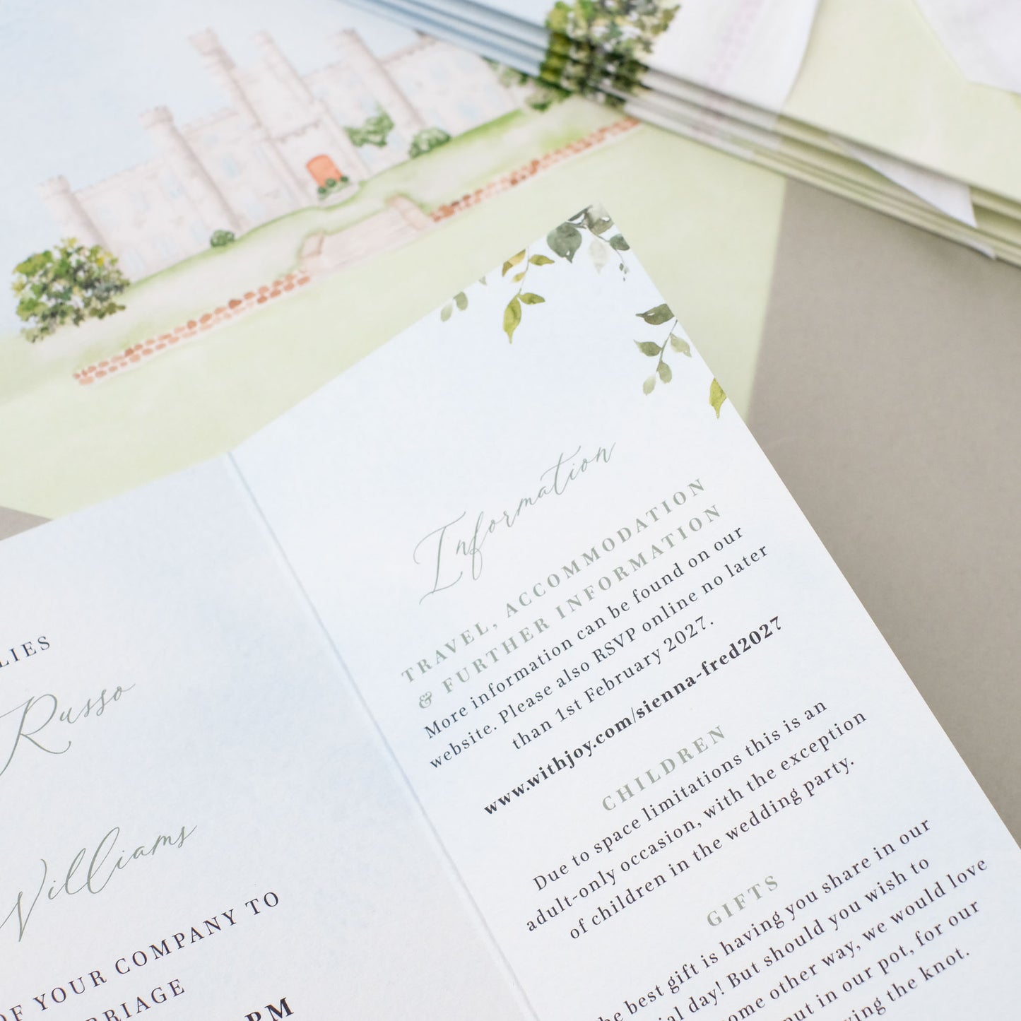 Hensol Castle Wedding Invitations