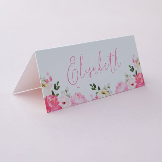 Polly | Hot Pink Floral Place Cards