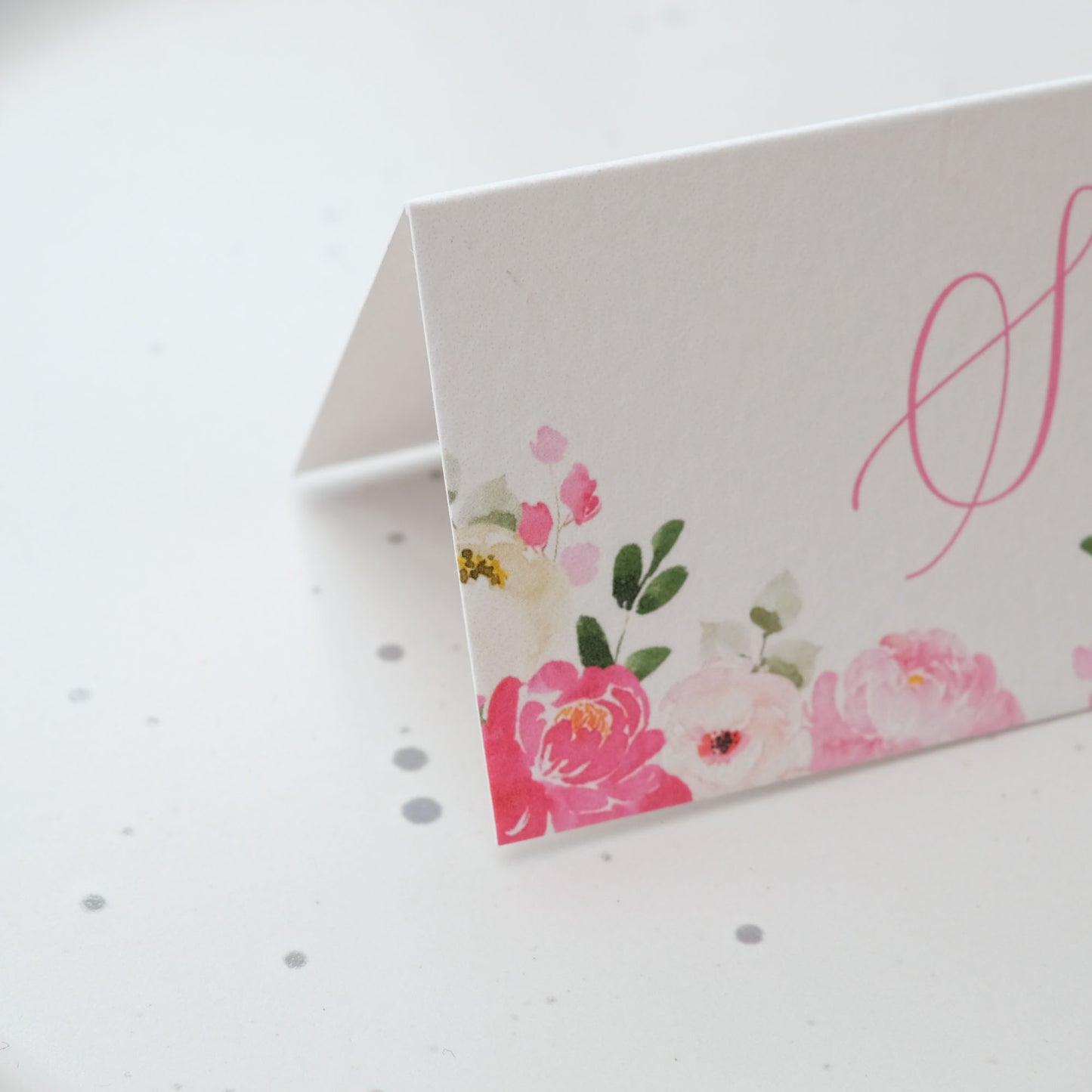 Polly | Hot Pink Floral Place Cards
