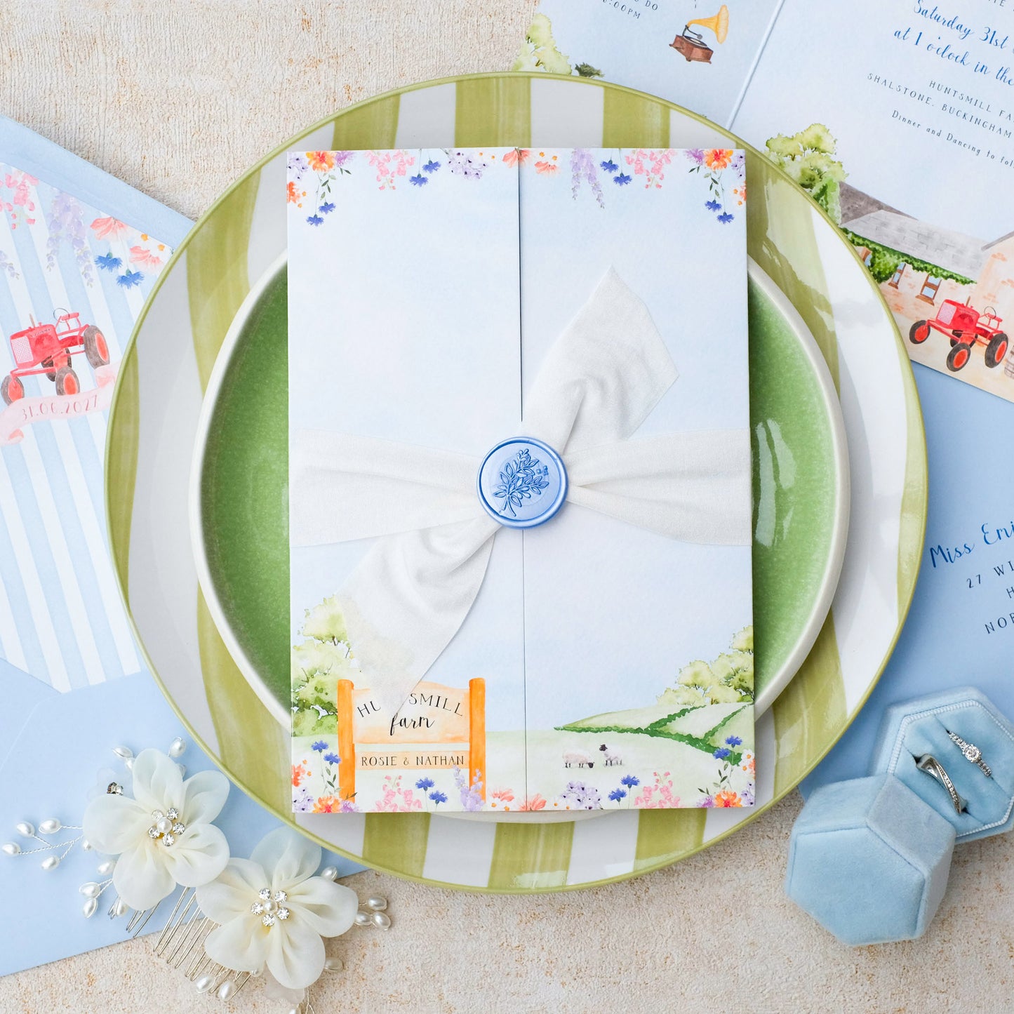 Custom farm wedding invitations