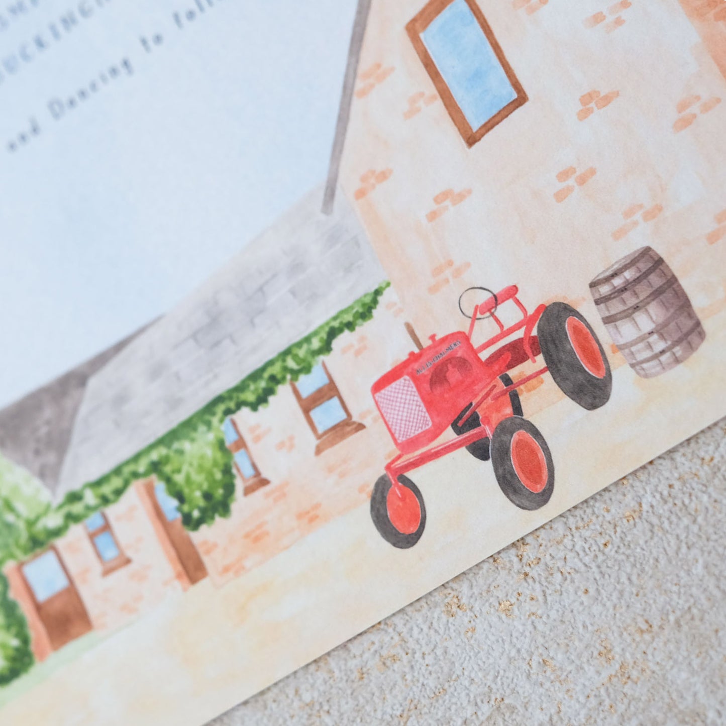 Custom Farm wedding invitations - Hunstmill Farm