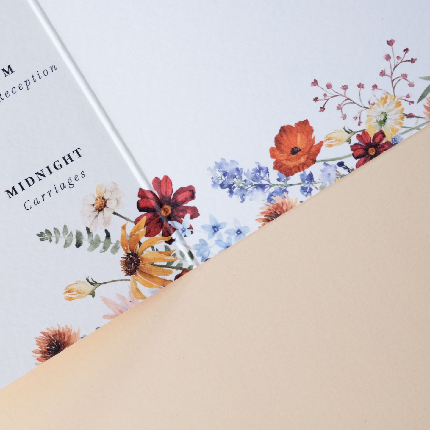 autumn wedding invitation with wildflowers 
