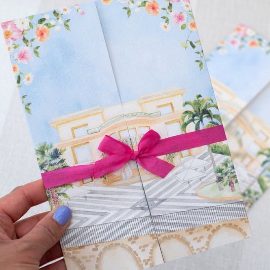 villa antiche mura wedding invitation, Sorrento