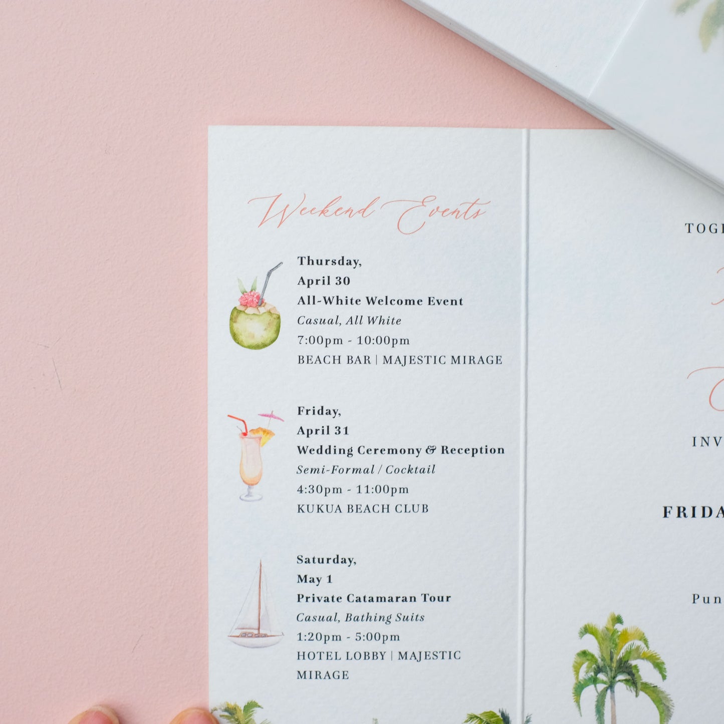 Kukua Beach Club Wedding Invitations