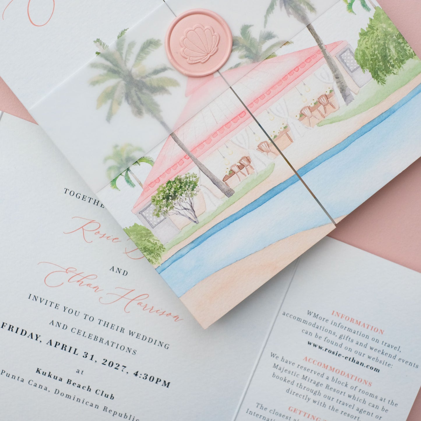Kukua Beach Club Wedding Invitations