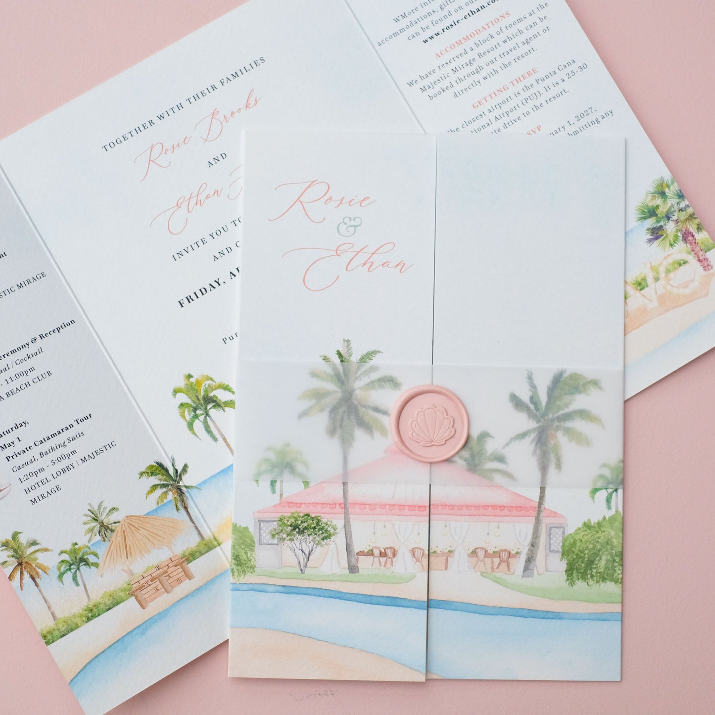Kukua Beach Club Wedding Invitations