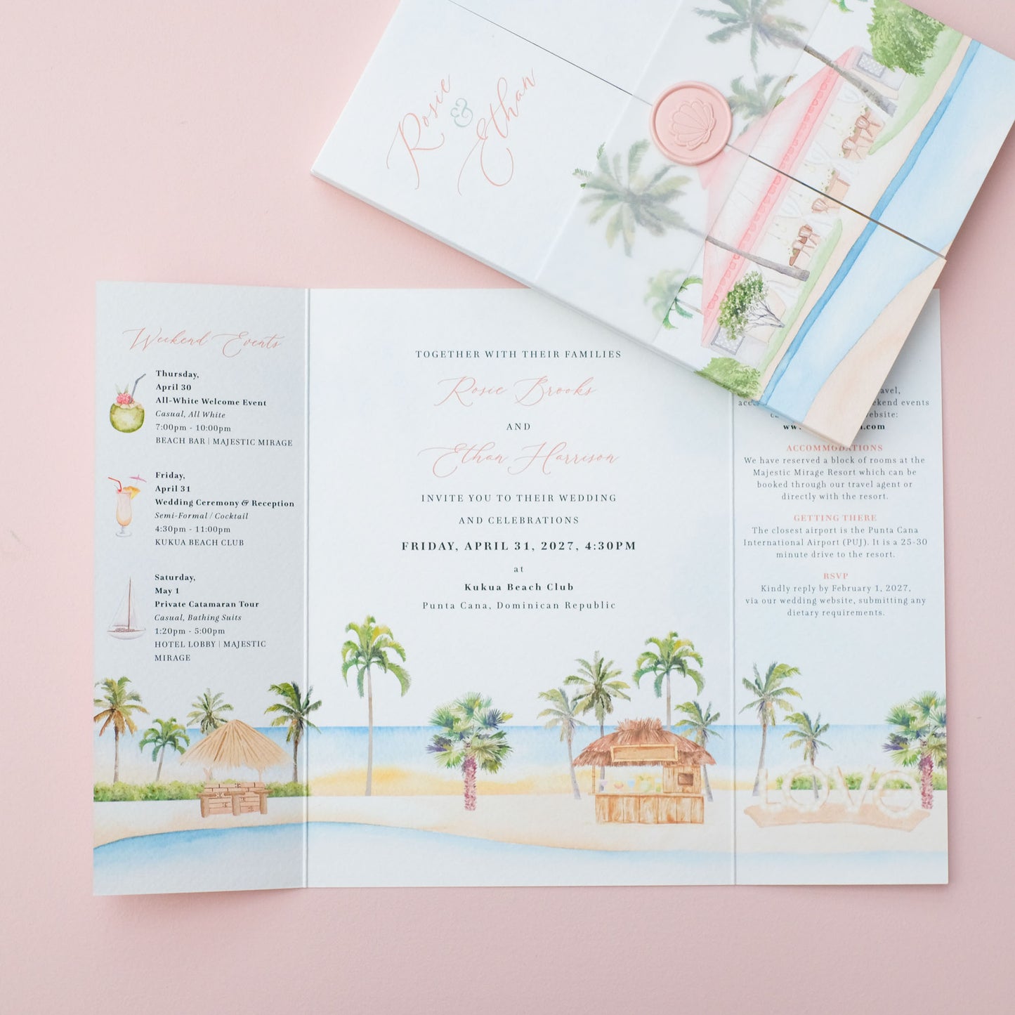 Kukua Beach Club Wedding Invitations