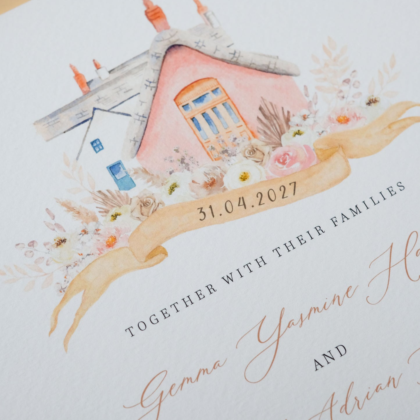 Le petit chateau wedding invitations, Northumberland