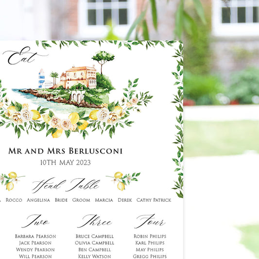 Lemons Table Plan With Venue Illustration