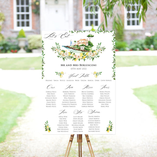 Lemons Table Plan With Venue Illustration