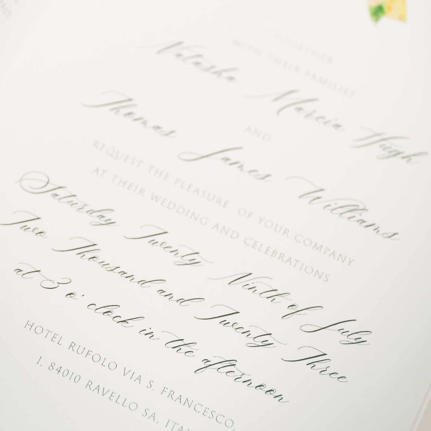 Lemons Folded Wedding Invitation