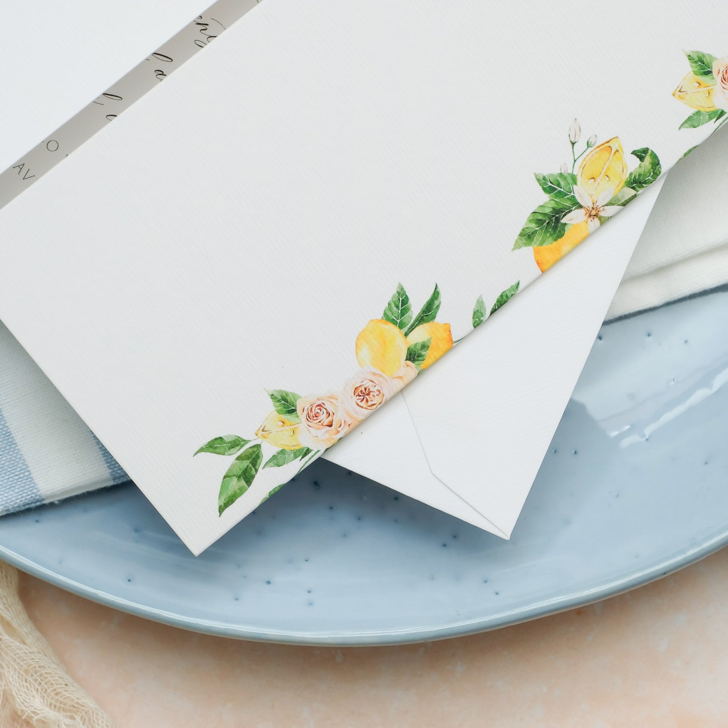 Lemons Folded Wedding Invitation