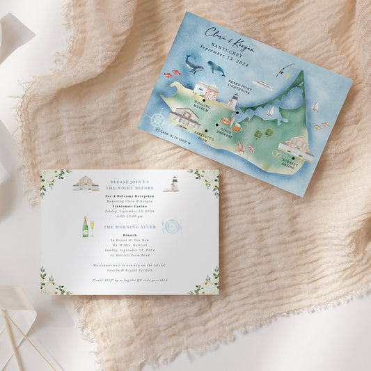 Wedding Map and Itinerary (Design Only)