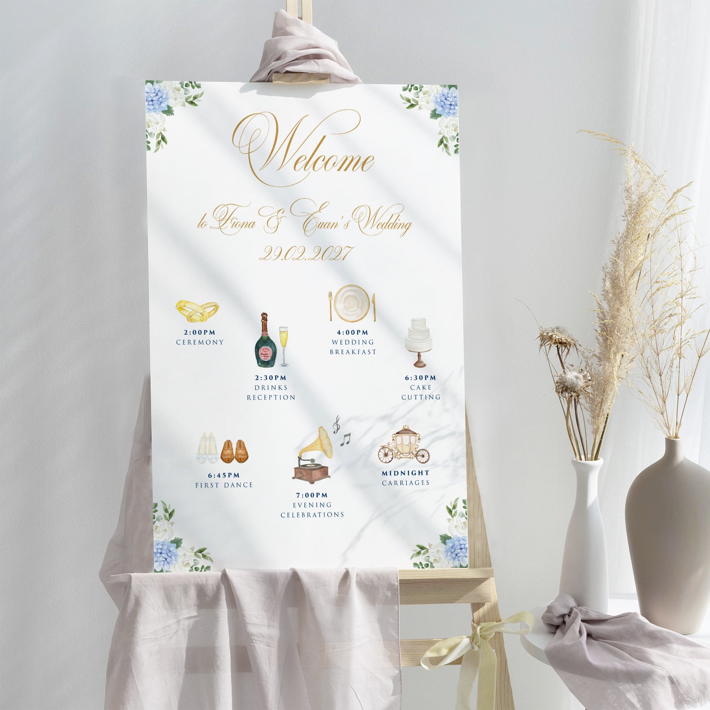 Castle Wedding Welcome Sign