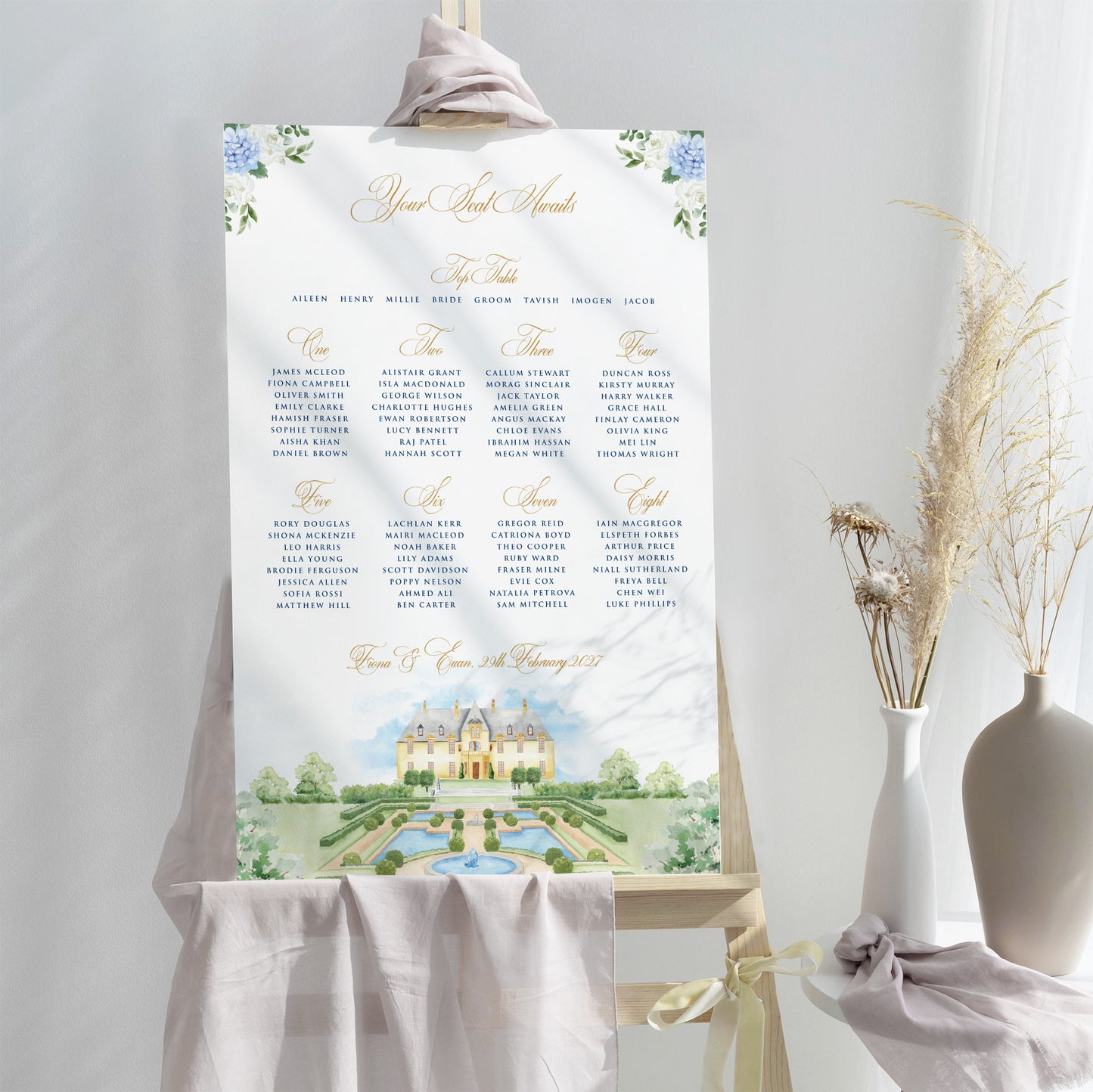 Castle Wedding Welcome Sign