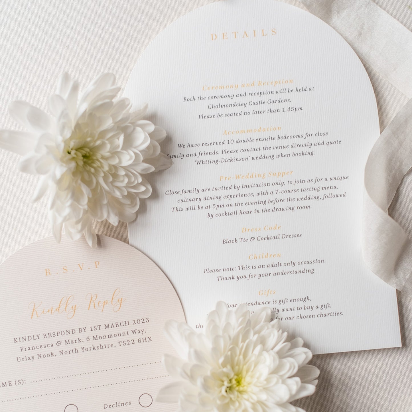 Opulent Arch Wedding Information Card