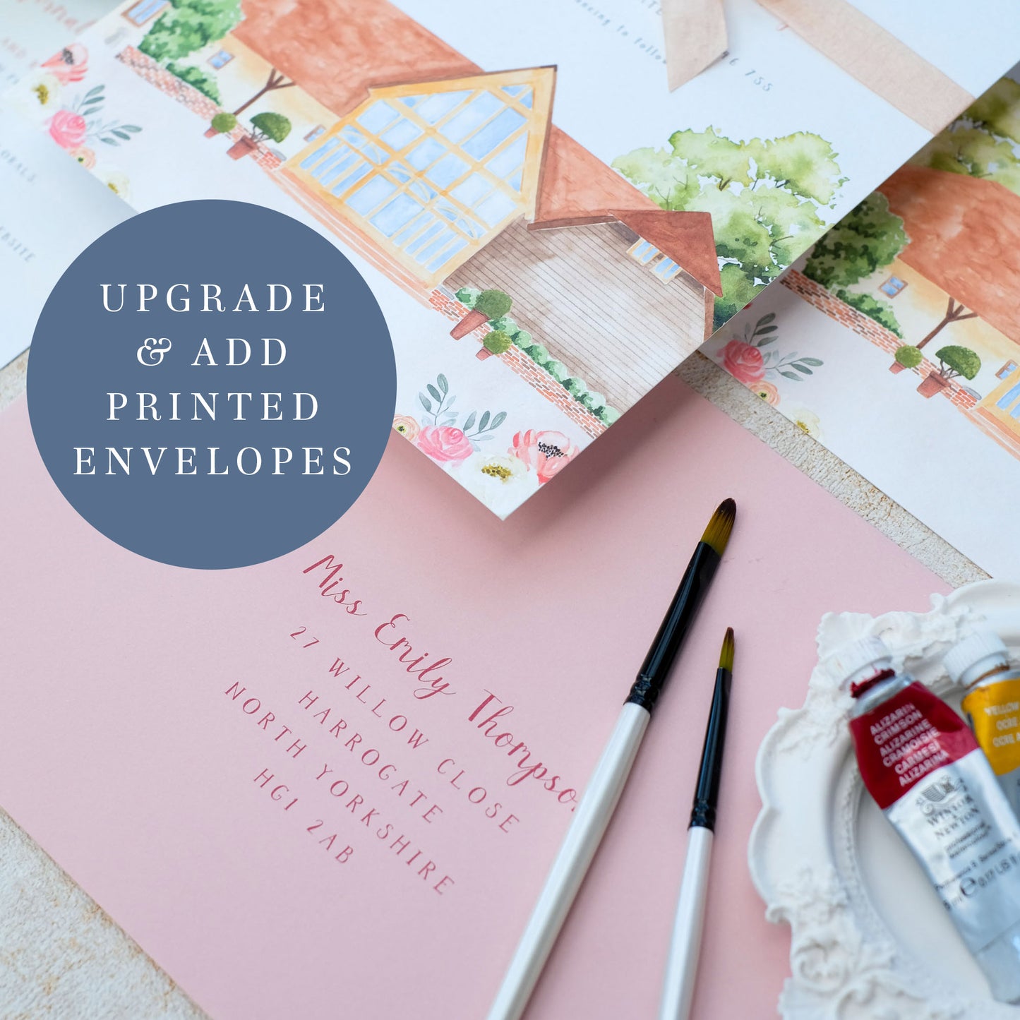 Printed envelopes for wedding invitations