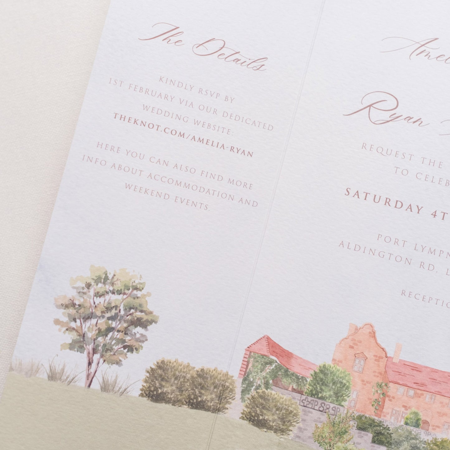 Safari Folded Wedding Invitation inside details
