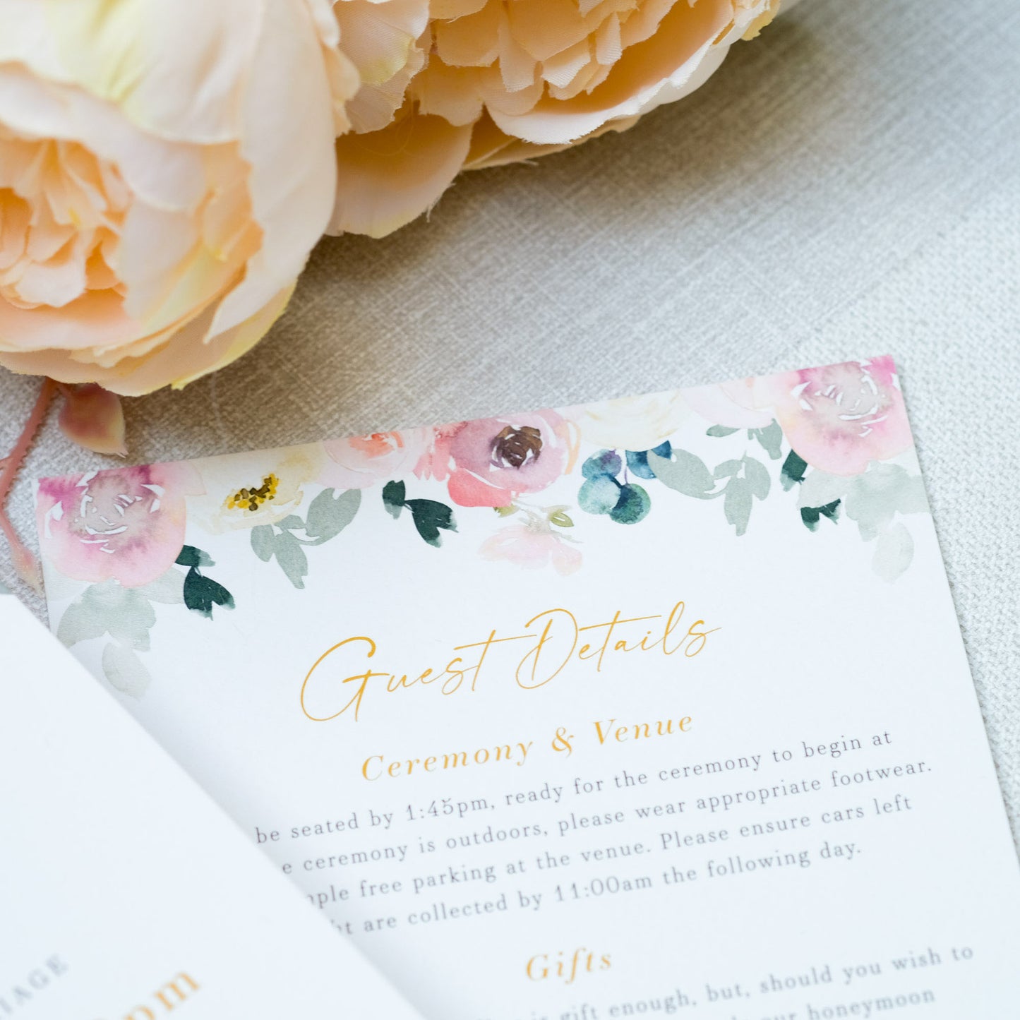 Rose | Blush & Sage Painterly Wedding Invitations with Roses