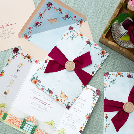 The Byre at Inchyra barn wedding invitation