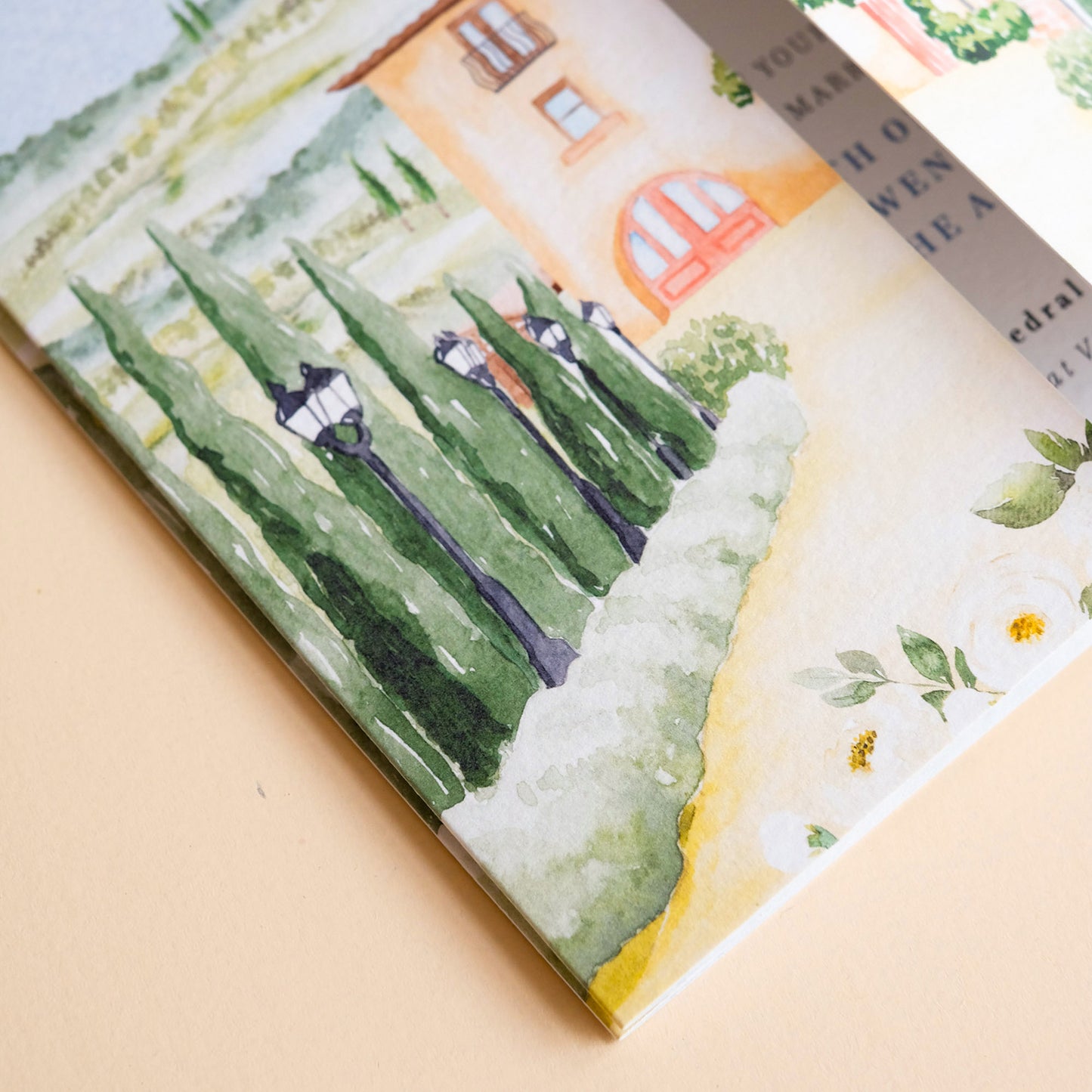 Villa Baroncino wedding invitation Italy