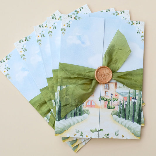 Villa Baroncino wedding invitation Italy