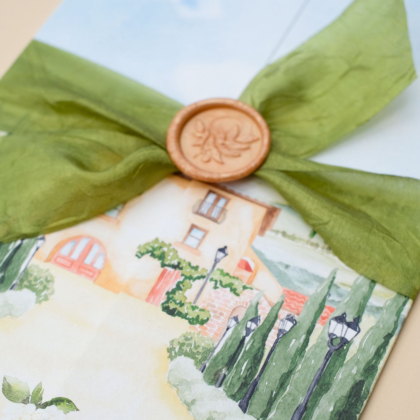 Villa Baroncino wedding invitation Italy