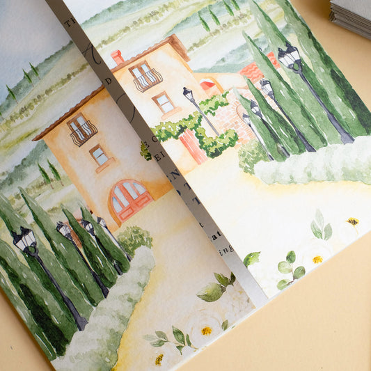 Villa Baroncino wedding invitation Italy