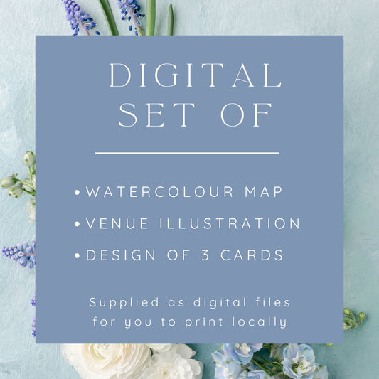 Wedding Map Invitation Set (Design Only)