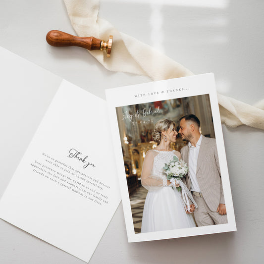 Personalised Wedding Thank You Card with Photo