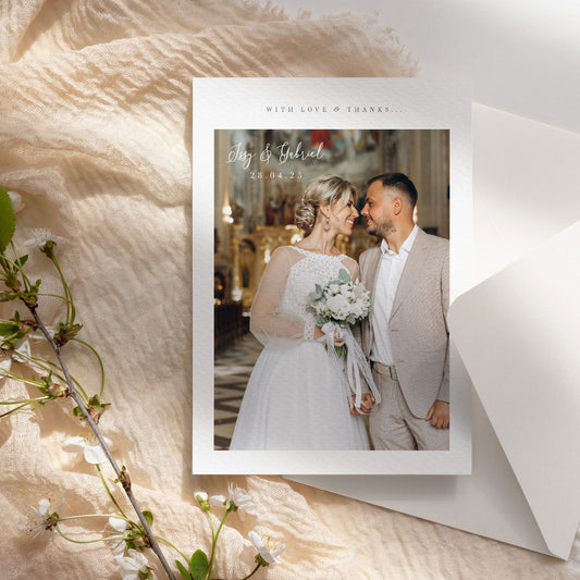Personalised Wedding Thank You Card with Photo