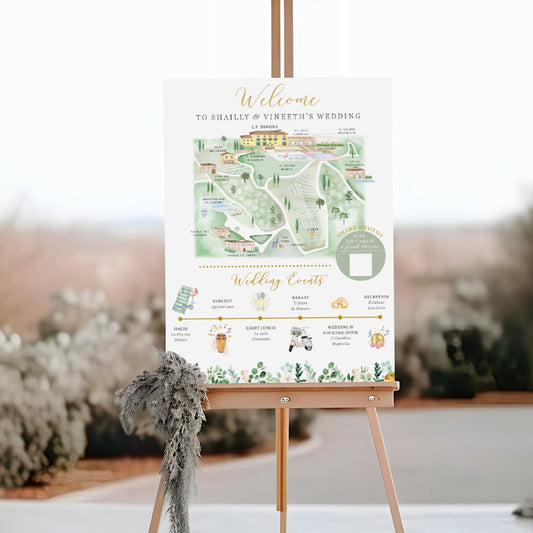 Wedding Sign with Map (Design Only)