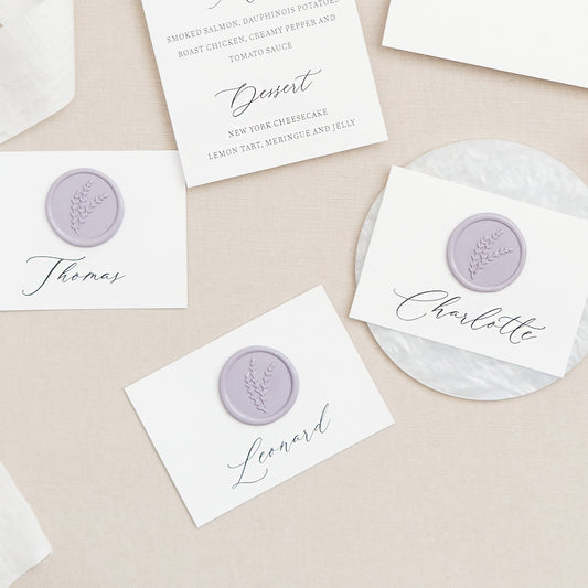 Place Cards with Wax Seals | Lilac