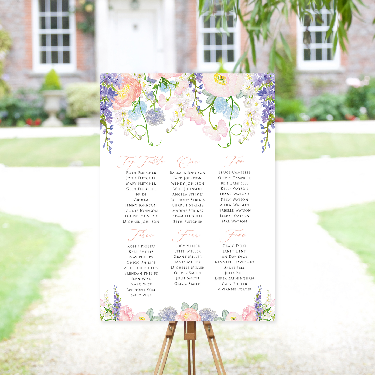 Whimsical Floral Table Plan 
