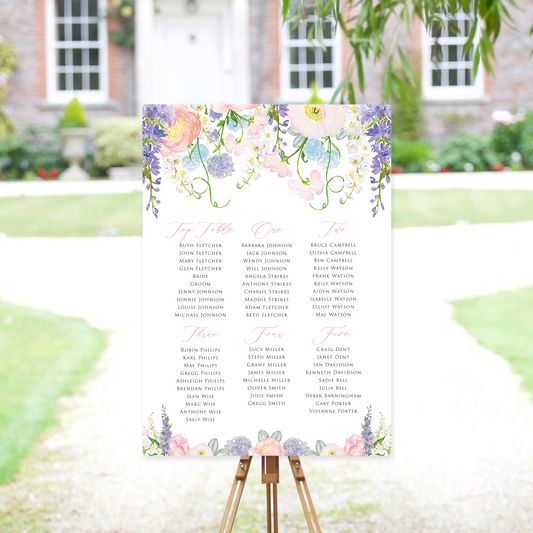 Whimsical Floral Table Plan