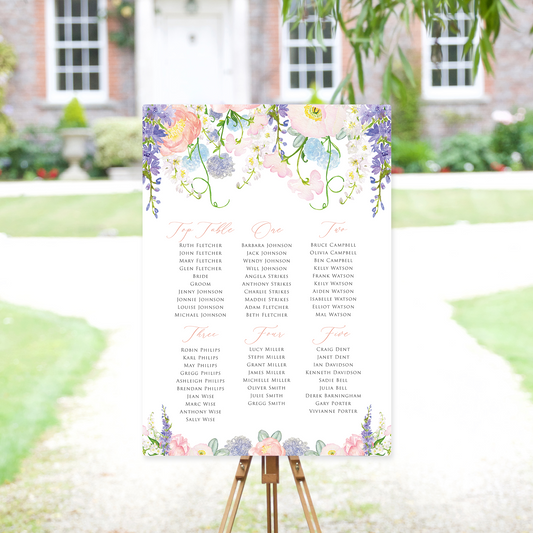 Whimsical Floral Table Plan 