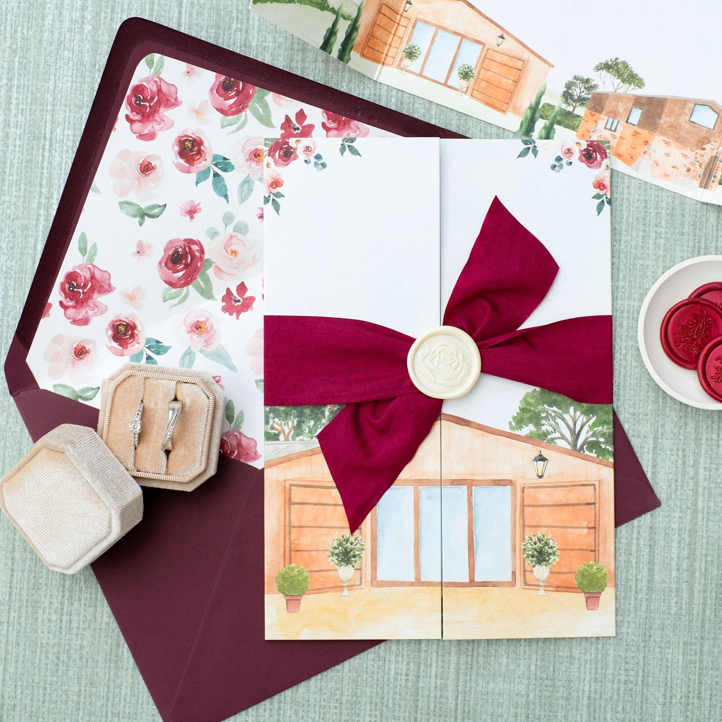 Willow Marsh Barn wedding invitation
