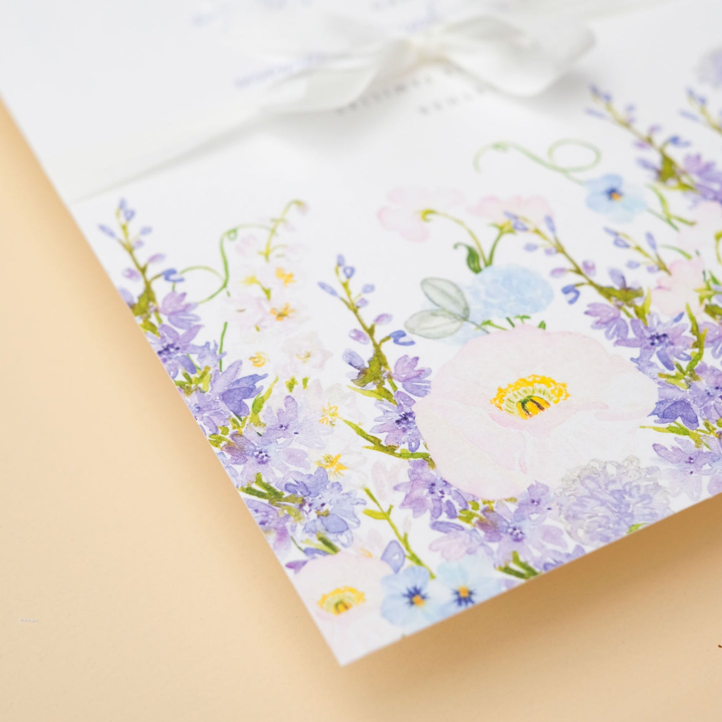 wisteria wedding invitations with ribbon