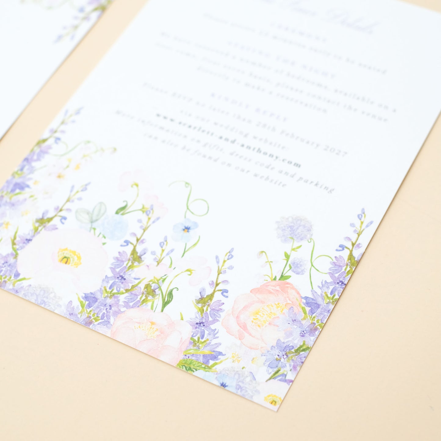 wisteria wedding invitations with ribbon