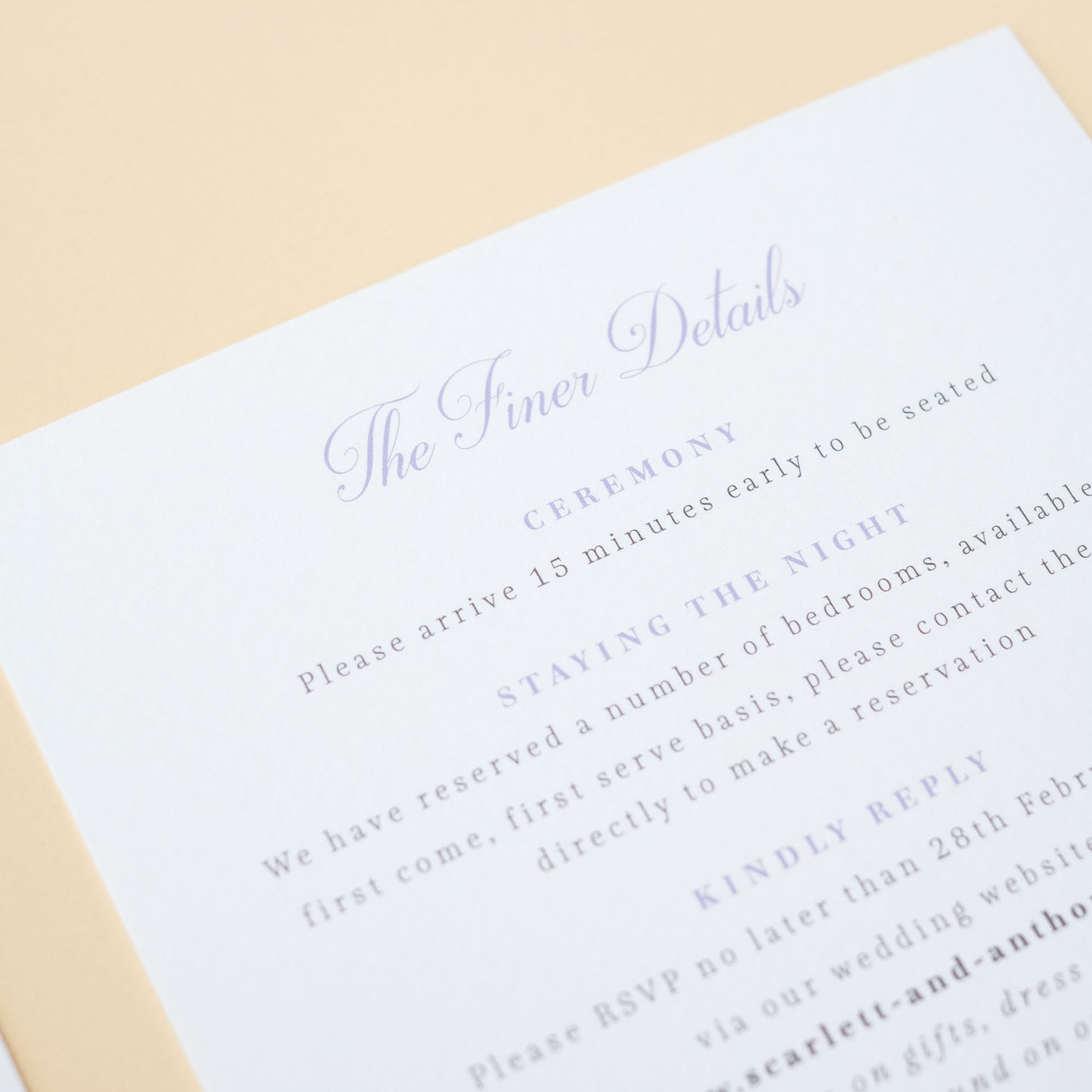 wisteria wedding invitations with ribbon