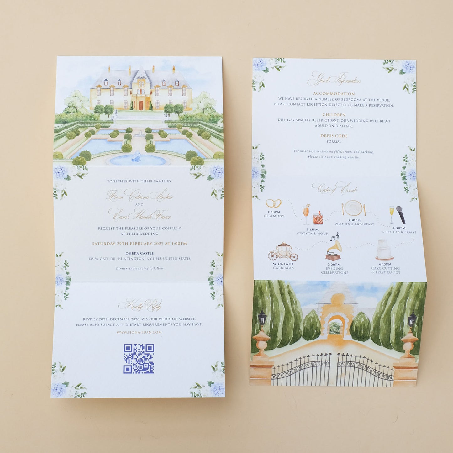 Culzean Castle Concertina Wedding Invitations (Copy)