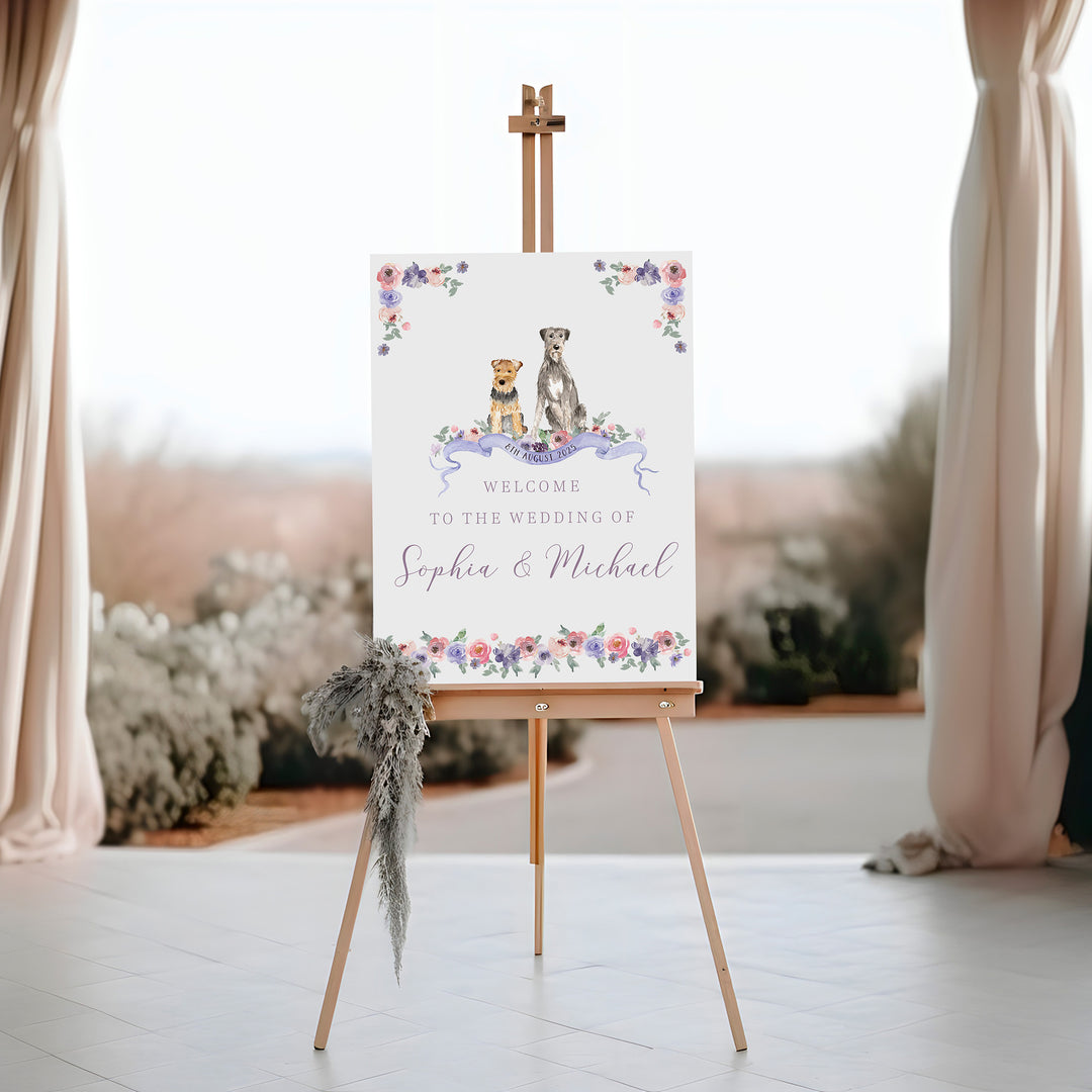 Wedding Welcome Sign with Dogs – Splendid Swan