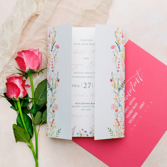 Wildflower Folded Wedding Invitation