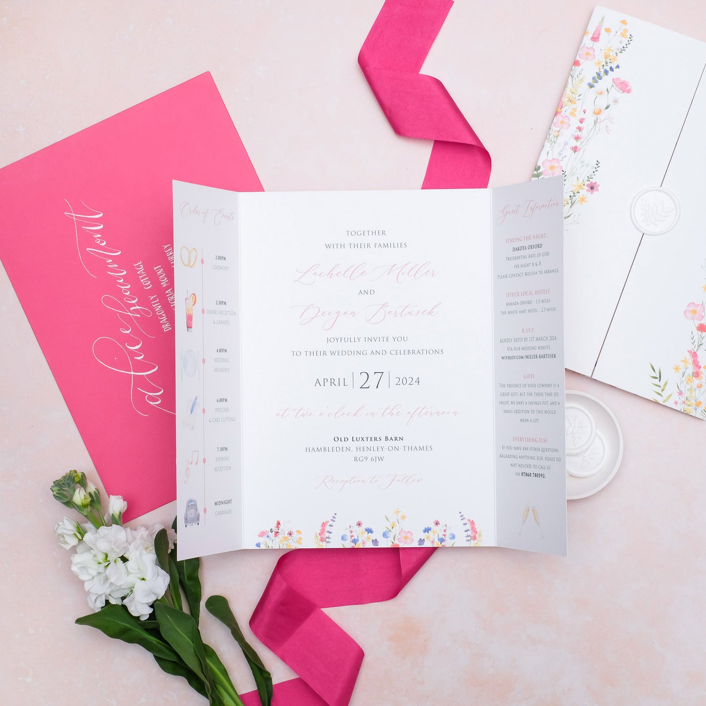 Wildflower Folded Wedding Invitation