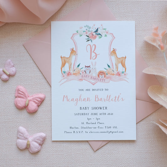 Baby Shower Invite With Woodland Animals